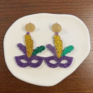 Mardi Gras Drop Earrings